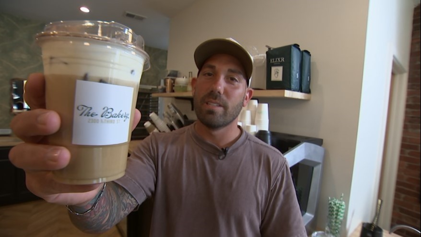 The Bakery serves coffee, donuts and pizza