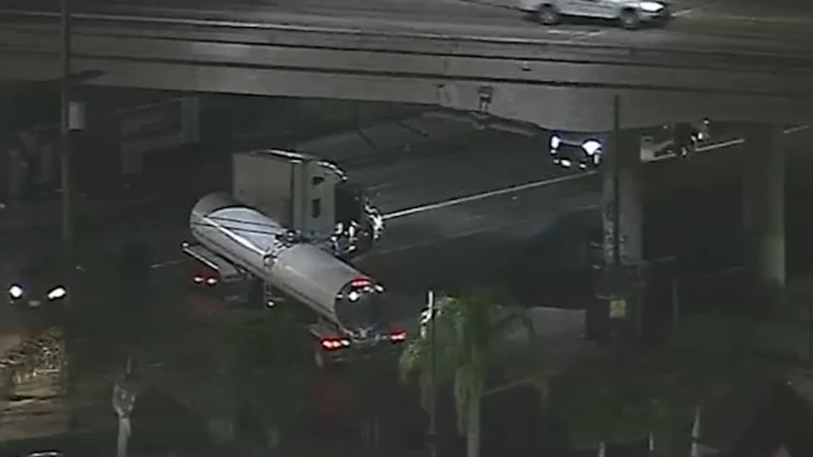 2 armed carjackers still on the loose after wild chase across Los Angeles area in tanker truck