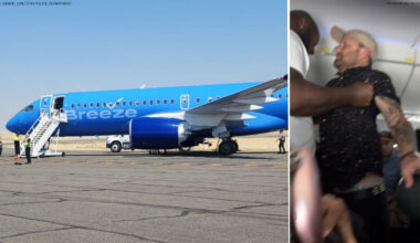 Breeze Airways flight to LA diverts after unruly passenger breaks free of restraints twice: Police