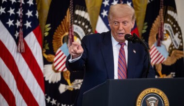 US President Donald Trump during a bill signing for cryptocurrency legislation in the East Room of the White House in Washington, DC, USA, 18 July 2025.