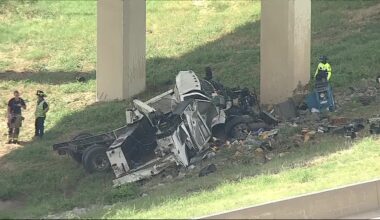 Truck falls from bridge on Hwy. 121 in Grapevine