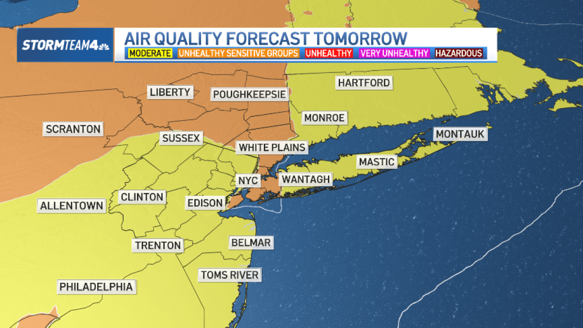 NYC weather Monday includes wildfire smoke, hazy skies – NBC New York