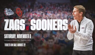 Gonzaga and Oklahoma to Meet in Spokane Arena Nov. 8