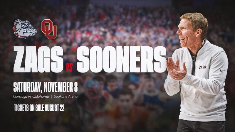 Gonzaga and Oklahoma to Meet in Spokane Arena Nov. 8