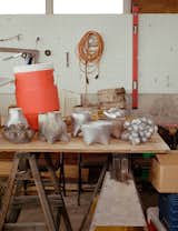 In collaboration with Anderson Ranch Arts Center, Rael worked with cast aluminum and bronze to form objects based on his 3D-printed models. The garage-turned-workshop adjacent to his home, which houses power tools and practical elements of life on the farm, has also been a factory of experimentation.