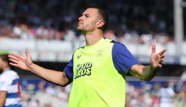Milutin Osmajic celebrates after equalising for Preston at Loftus Road