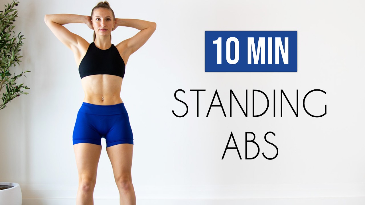 10 min STANDING ABS Workout (No Equipment, No Repeats) - YouTube