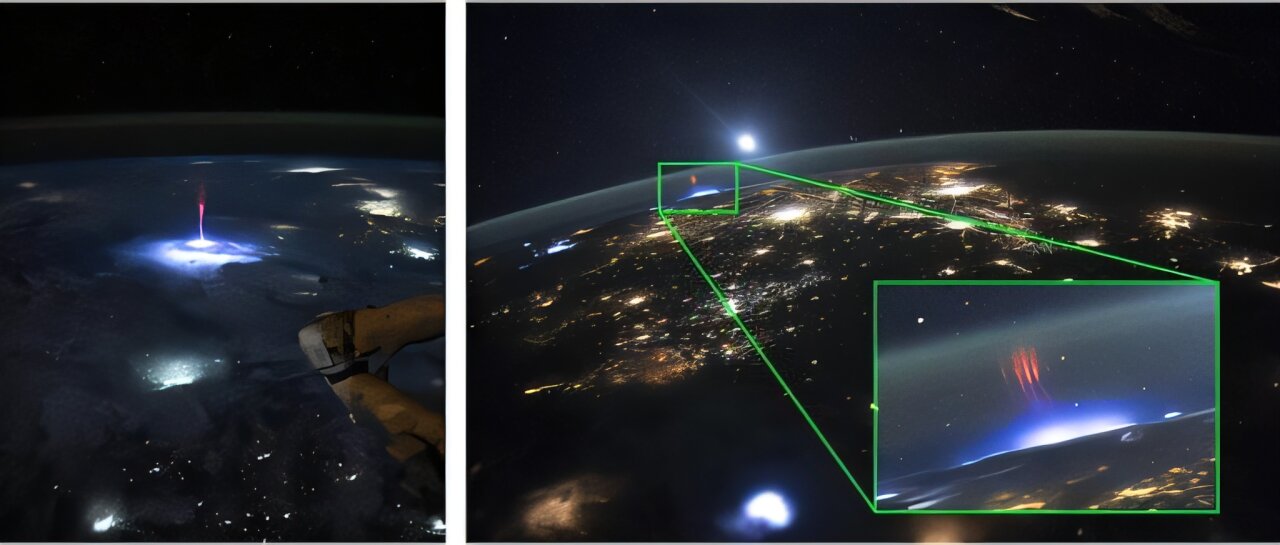 Astronaut catches gigantic jet on camera