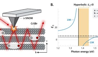 Researchers observe evidence of hyperbolic exciton polaritons