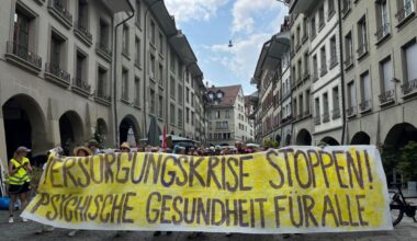 Demonstrators in Swiss capital demand better access to mental health care