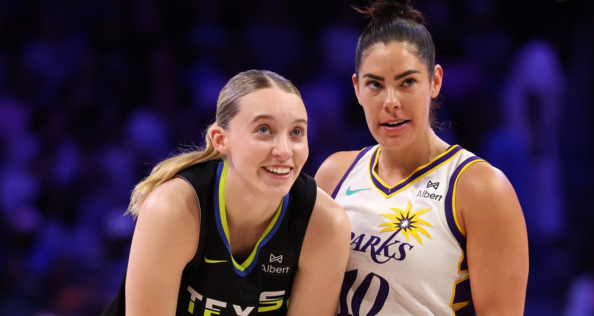 Paige Bueckers and Kelsey Plum