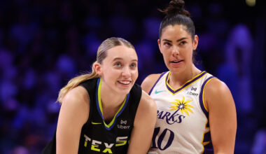 Paige Bueckers and Kelsey Plum