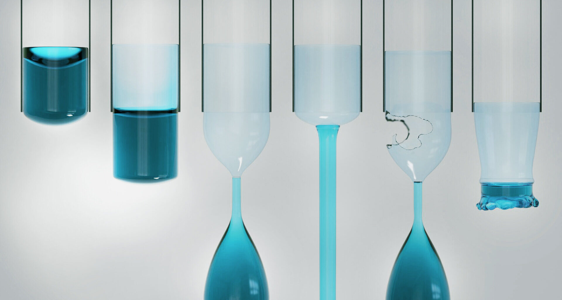 Falling water forms beautiful fluted films