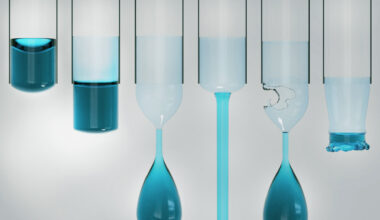 Falling water forms beautiful fluted films
