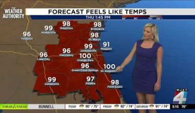 Jacksonville faces sweltering heat, afternoon storms as Hurricane Erin stirs up dangerous high surf