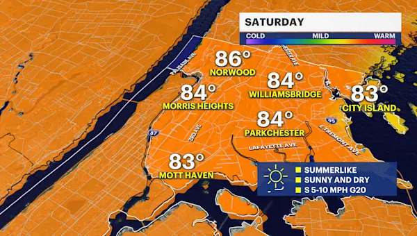 Sunny skies and warm Saturday in The Bronx