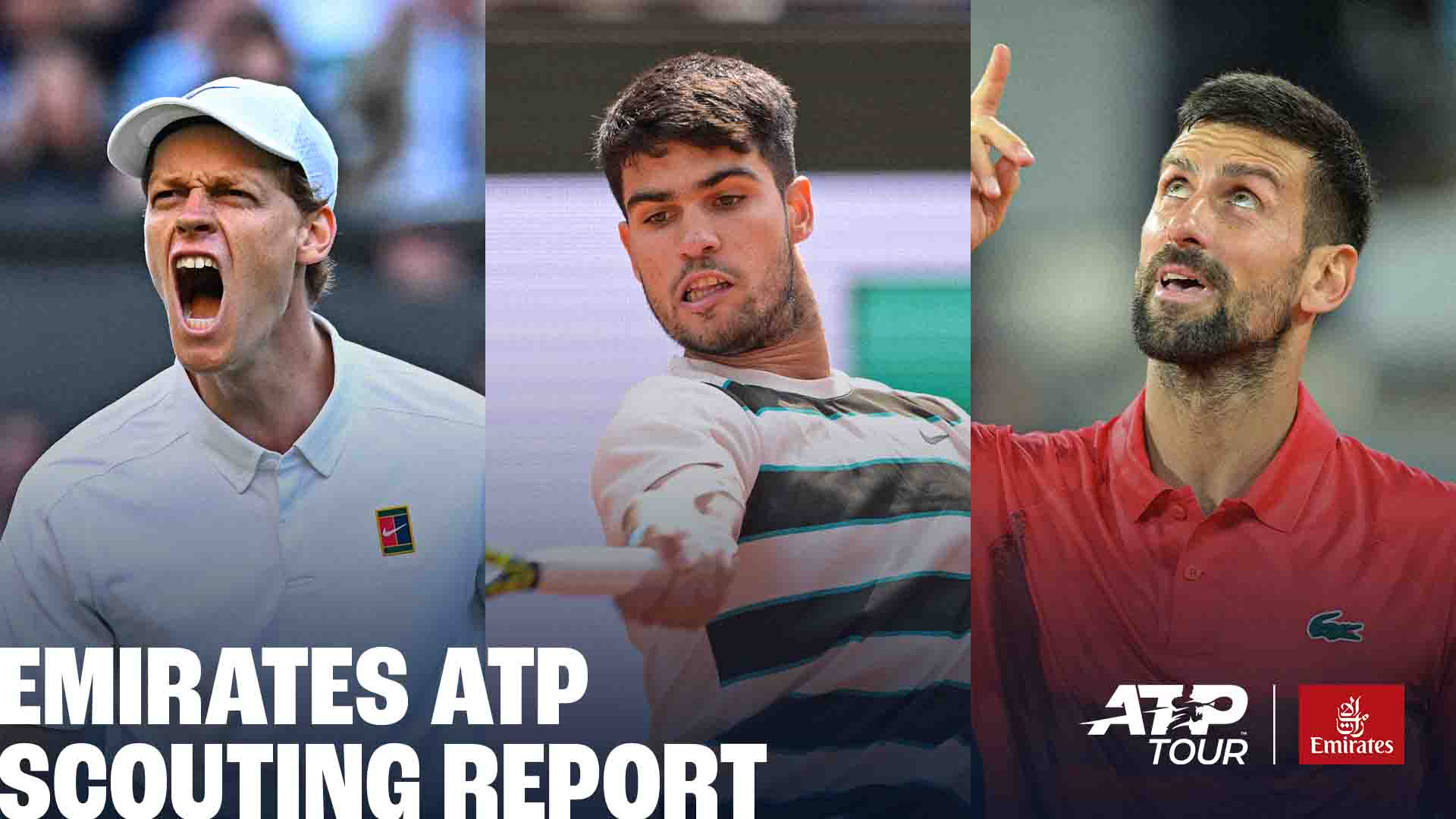 Jannik Sinner, Carlos Alcaraz, and Novak Djokovic will compete at the US Open. 