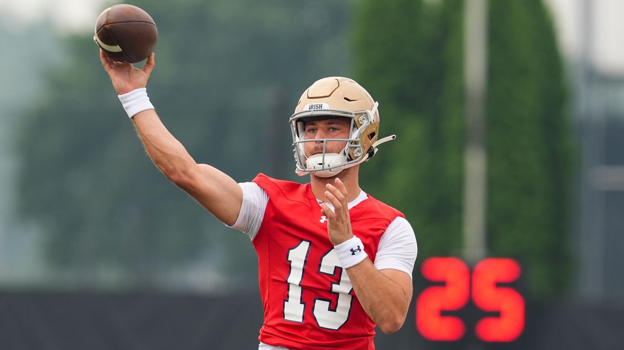 CJ Carr hopes to add to family's football legacy after winning starting QB job at No. 6 Notre Dame
