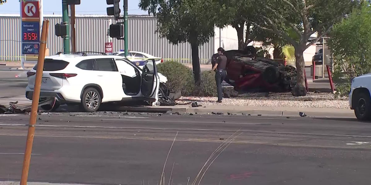 Woman fighting for life after rollover collision in Phoenix