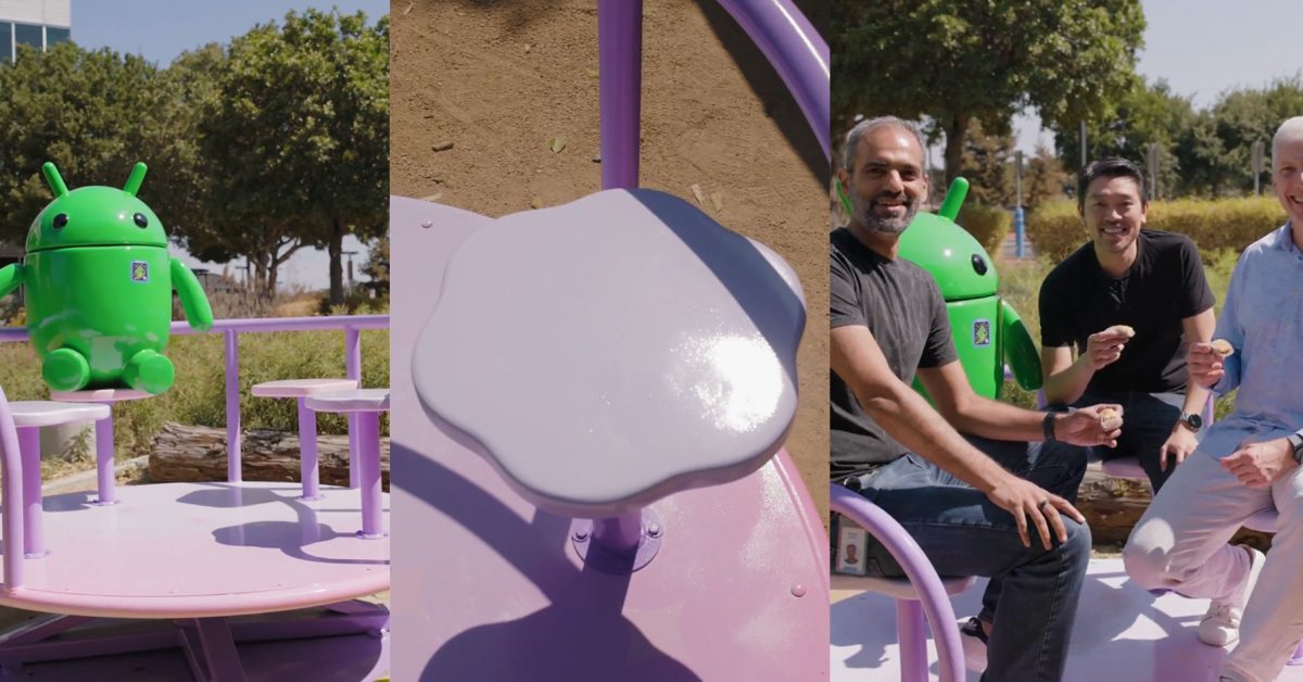Google shows off its Android 16 statue, a Material 3 merry-go-round