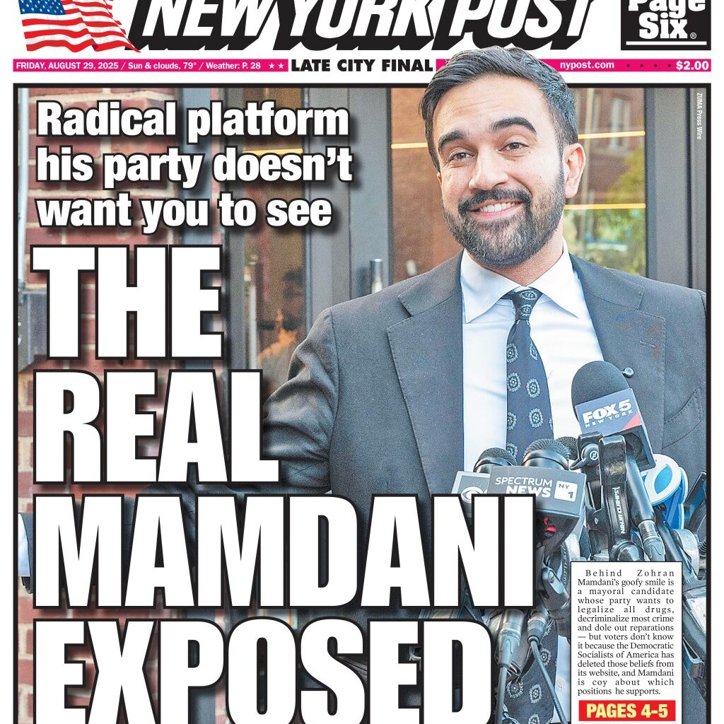 NY Post Cover for August 29, 2025