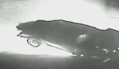 Car flips over, catches fire in Phoenix pawn shop parking lot