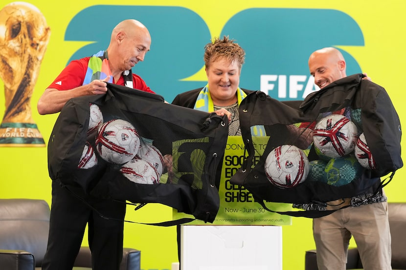 Monica Paul, president of the North Texas FIFA World Cup Organizing Committee, looks on...