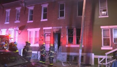 Woman jumps from second-story window as flames tear through North Philadelphia home