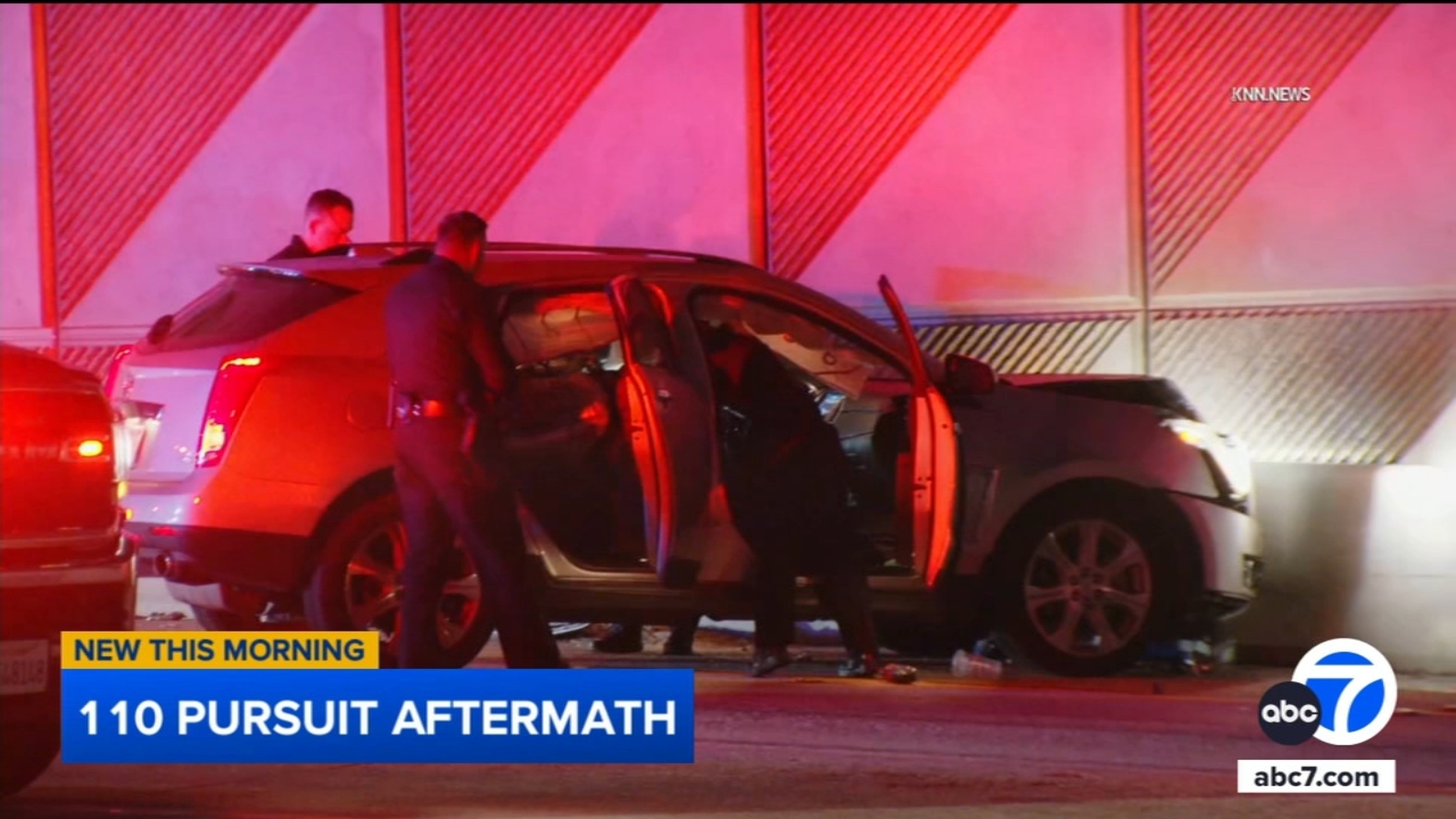 Chase suspect reportedly ejected after crashing on 110 Freeway in South Los Angeles