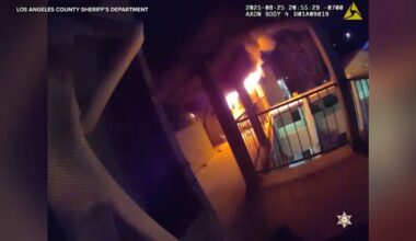 LA County deputy douses apartment fire with hose before firefighters arrive, bodycam video shows