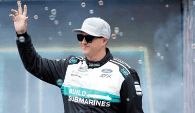 NASCAR Cup Series driver Ryan Preece (60) and NASCAR Cup Series driver Brad Keselowski (6) walk the track before practice for the Clash at Bowman Gray at Bowman Gray Stadium.