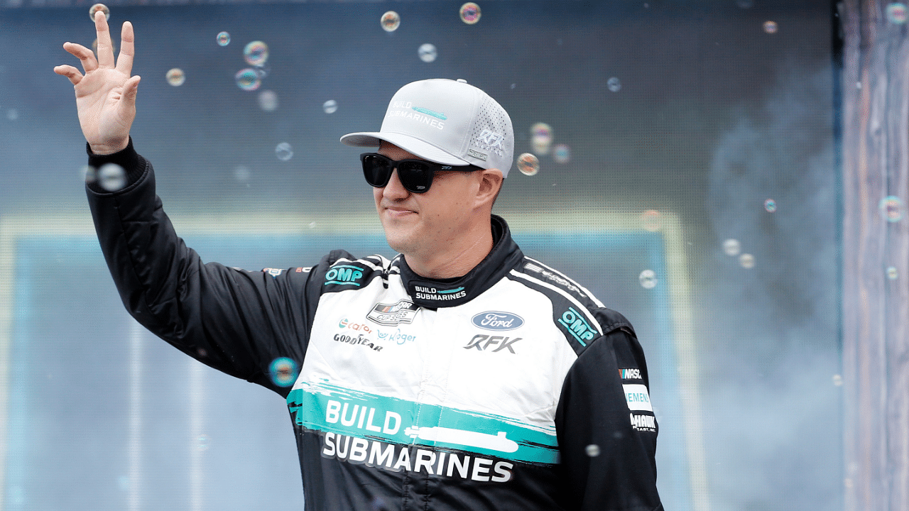 NASCAR Cup Series driver Ryan Preece (60) and NASCAR Cup Series driver Brad Keselowski (6) walk the track before practice for the Clash at Bowman Gray at Bowman Gray Stadium.