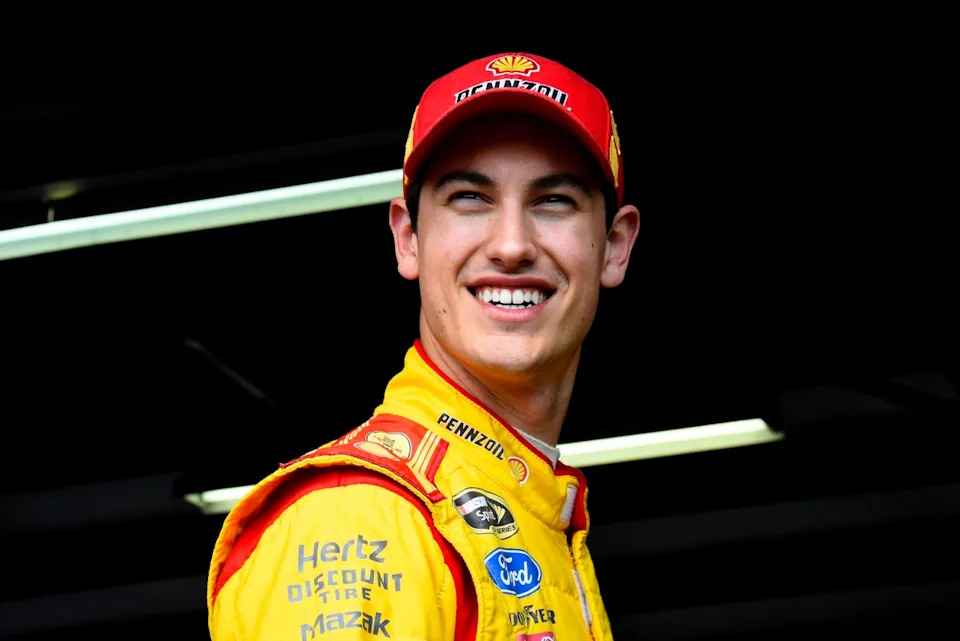 May 2, 2014; Talladega, AL, USA; NASCAR Sprint Cup Series driver Joey Lagano (22) during practice at Talladega Superspeedway. © Mike DiNovo-Imagn Images