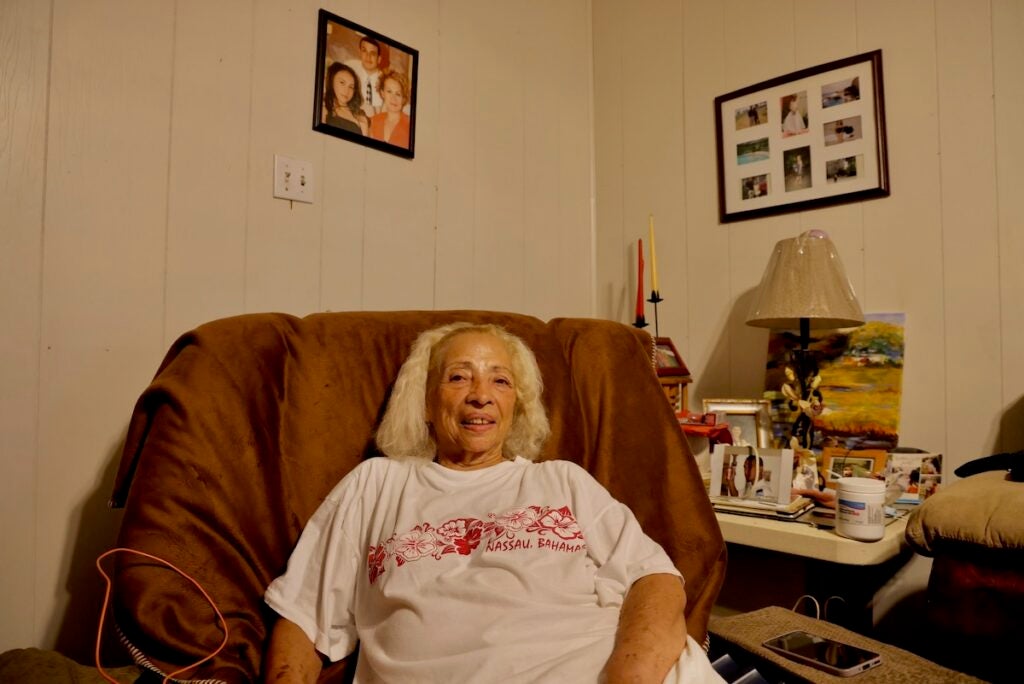 Blanca Maldonado sits in her favorite chair