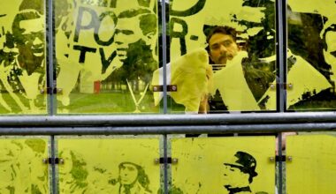 Philadelphia police barricades transformed into protest art