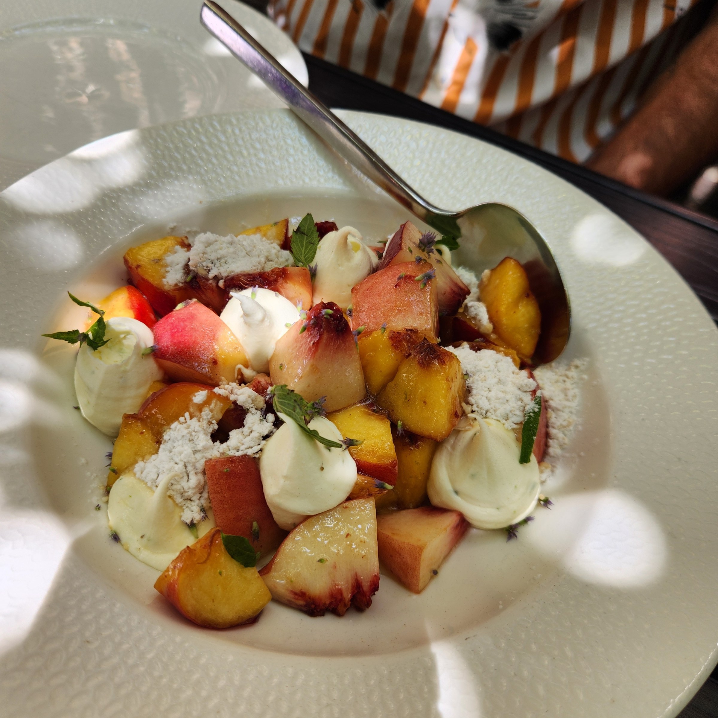 Peach salad with cheese from Wife and the Somm
