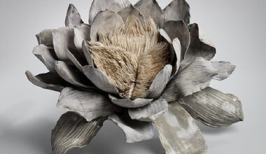 Shingu Sayaka’s “Erosion No. 4 Shokka (Eroding Flower),” from 2021. Glazed and unglazed stoneware.