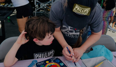 A volunteer works with a boy at a Phillips Law Foundation event. The group is among the list of nonprofits celebrating National Nonprofit Day — a day “dedicated to recognizing the efforts” of nonprofit groups and their contributions to the community, according to Societ, which partners with nonprofit groups.
