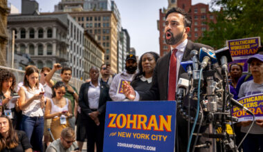 NYC Mayoral Candidate Zohran Mamdani speaks during a press conference.