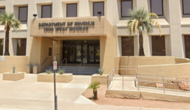 The Arizona Department of Revenue is shown near downtown Phoenix. In a unanimous decision Monday, a three-judge panel of the 9th Circuit Court of Appeals gave the go-ahead for two individuals to sue the department for failing to provide them with sufficient notice that it was holding on to money or other property that it listed as “unclaimed” or “abandoned.” (Google Maps)
