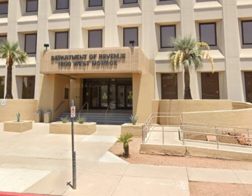 The Arizona Department of Revenue is shown near downtown Phoenix. In a unanimous decision Monday, a three-judge panel of the 9th Circuit Court of Appeals gave the go-ahead for two individuals to sue the department for failing to provide them with sufficient notice that it was holding on to money or other property that it listed as “unclaimed” or “abandoned.” (Google Maps)