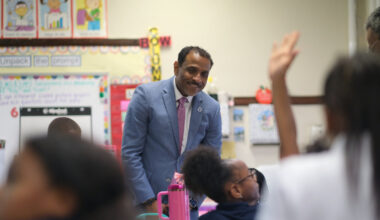 Philadelphia School District Superintendent Tony B.Watlington Sr. visited Chestnut Hill’s Jenks Academy for the Arts and Sciences on the first day of school.