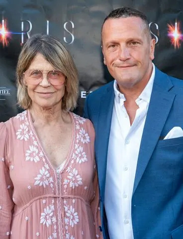 Skip Bolen/Getty Linda Hamilton with William Kaufman at the Osiris premiere.