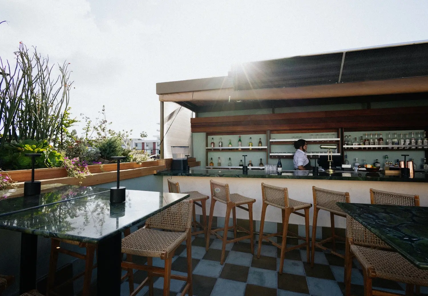 Outdoor rooftop patio at San Diego restaurant and bar 31thirtyone