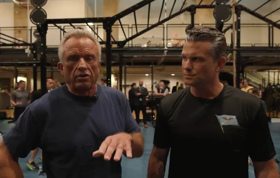 Kennedy took part in the fitness challenge with Hegseth as he pushes his ‘Make America Healthy Again’ agenda (Department of Defense)