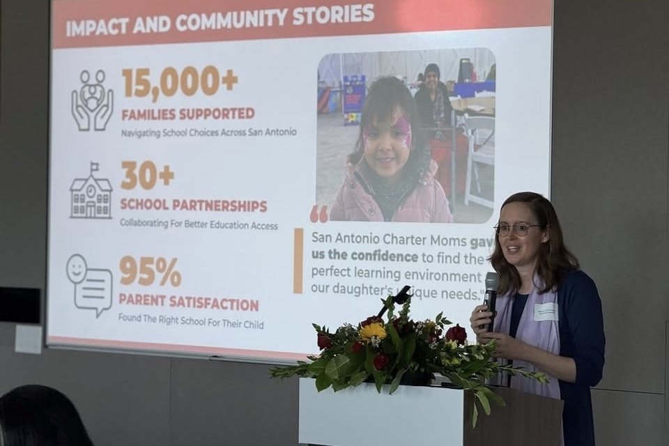 Inga Cotton, founder and CEO of School Discovery Network, announced the name change during the organization's Next Horizon Luncheon on Aug. 6. (Courtesy School Discovery Network)