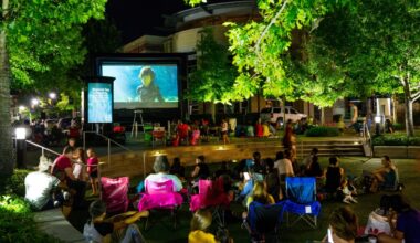 people watching a movie