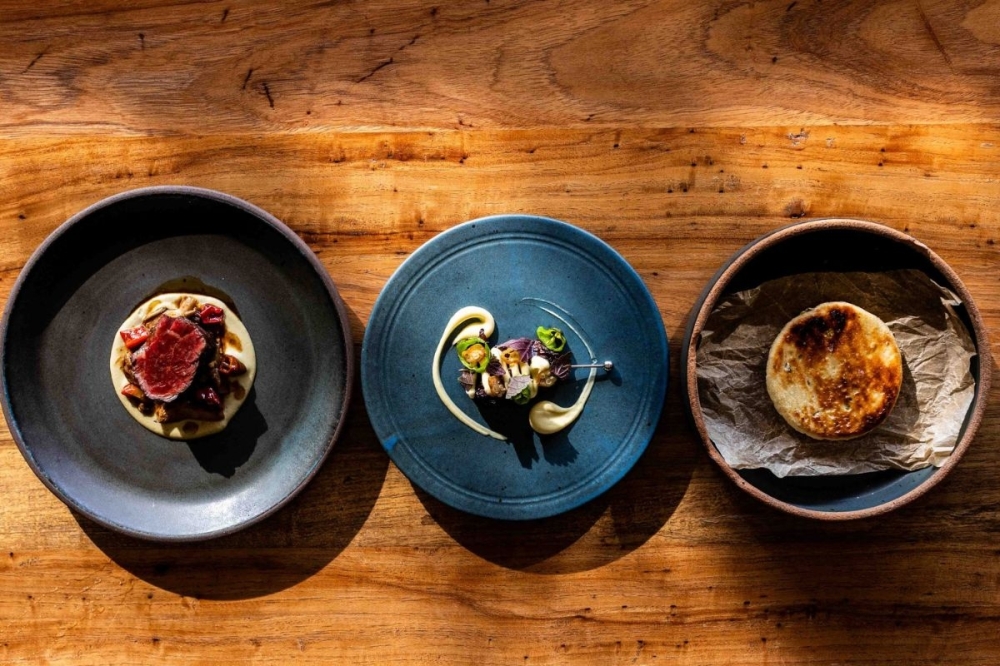 dishes with food plated