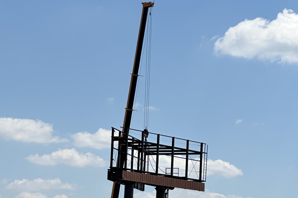 The digital billboard near Paesanos Parkway is currently under construction. (Courtesy Shavano Park)