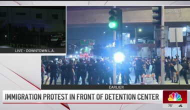 Several detained following protest outside downtown LA detention center – NBC Los Angeles